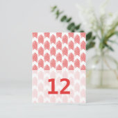 赤い部族矢印テーブル番号はがき ポストカード (スタンド正面)