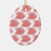 赤い部族矢印パターン セラミックオーナメント (右)