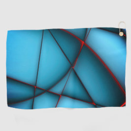 赤い部材の裂け目のある隆起した青い形のない切り出し ゴルフタオル