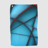 赤い部材の裂け目のある隆起した青い形のない切り出し ゴルフタオル (正面)