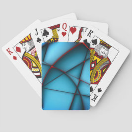 赤い部材の裂け目のある隆起した青い形のない切り出し トランプ