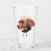 赤い酒で七面鳥の時市松模様に間だ タンブラーグラス (裏面)