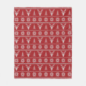 赤い醜いクリスマスセーターの模様 フリースブランケット (正面)