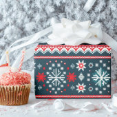 赤い醜いクリスマスセーターフェアアイルギフトラップ ラッピングペーパー