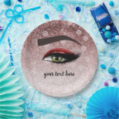 赤い釉薬が目を光らせる |メイクアップアーティスト ペーパープレート (パーティー)