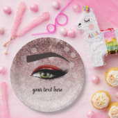 赤い釉薬が目を光らせる |メイクアップアーティスト ペーパープレート (パーティー)