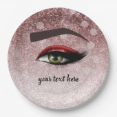赤い釉薬が目を光らせる |メイクアップアーティスト ペーパープレート (正面)