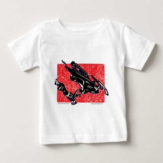 赤い重力ソリ ベビーTシャツ (正面)