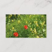 赤い野の花の草原の予約カード 予約カード (正面)