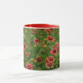 赤い野の花 フラワーマグカップ マグカップ (中央)