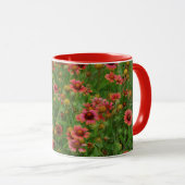 赤い野の花 フラワーマグカップ マグカップ (正面右)