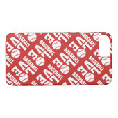 赤い野球のラブパターン Case-Mate iPhoneケース (裏面(横))