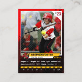 赤い野球トレーディングカードフォトベースボールロゴ コーリングカード (正面)