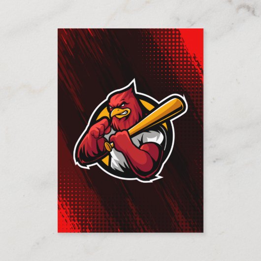 赤い野球トレーディングカードフォトベースボールロゴ コーリングカード (裏面)