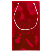 赤い野生動物のパターン スモールペーパーバッグ (裏面)