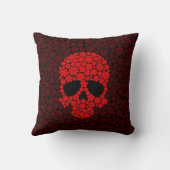赤い野生花のスカル クッション (裏面)