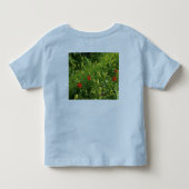 赤い野花の草原のトドラーTシャツ トドラーTシャツ (裏面)