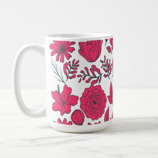赤い野花 コーヒーマグカップ (左)