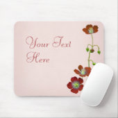 赤い野花 マウスパッド (マウス)