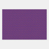 赤い野草紫色の模様の包装紙 ラッピングペーパーシート (正面2)