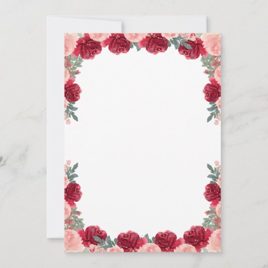 赤い金のティアラのプリンセス 15歳の誕生日パーティー招待状 招待状 (裏面)