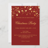 赤い金の星の会社クリスマスパーティー 招待状 (正面)