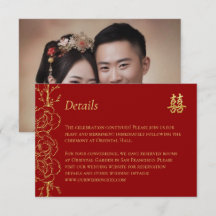 赤い金の花の写真 中国式結婚式の詳細