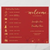 赤い金ゴールドさくらんぼが折り返し結婚のタイムライン (正面)