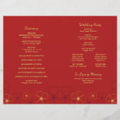 赤い金ゴールドさくらんぼが折り返し結婚のタイムライン (裏面)