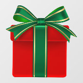 赤い金ゴールドと緑のクリスマスプレゼントの窓が貼り付く ウィンドウサイン (シート)