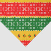 赤い金ゴールドと緑の泥布の部族模様 薄葉紙 (詳細)