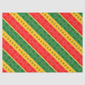 赤い金ゴールドと緑の泥布の部族模様 薄葉紙 (正面)