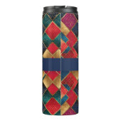 赤い金ゴールドと青い正方形 タンブラー (裏面)