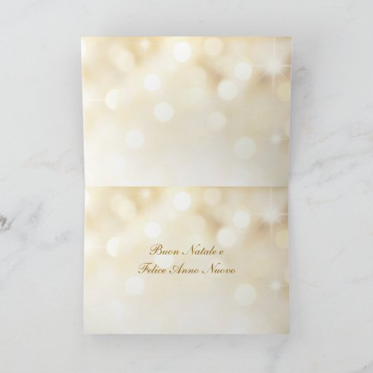 赤い金ゴールドのつまらないもののイタリアンなクリスマスの挨拶状 シーズンカード (内部)