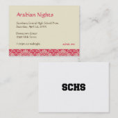 赤い金ゴールドのアラビアのプロムはカスタムな入場のチケットの値をつけました 名刺 (正面/裏面)