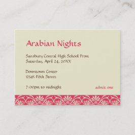 赤い金ゴールドのアラビアのプロムはカスタムな入場のチケットの値をつけました 名刺