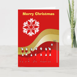 赤い金ゴールドのクリスマスのテーマのネットボール シーズンカード