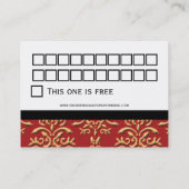 赤い金ゴールドのダマスク織の顧客のロイヤリティカード ロイヤリティカード (裏面)