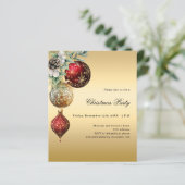 赤い金ゴールドのボーブル松クリスマスパーティの招待状 (スタンド正面)