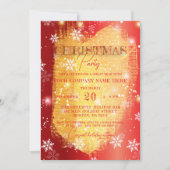 赤い金ゴールドの企業のパーティー 招待状 (正面)