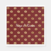 赤い金ゴールドの唇      スタンダードランチョンナプキン (正面)