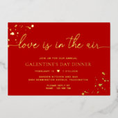 赤い金ゴールドの愛は空気の中にある 箔招待状 (正面)