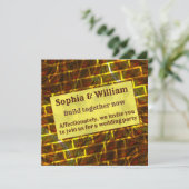 赤い金ゴールドの汚れ、傷、グリッドまたはレンガの効果 招待状 (スタンド正面)