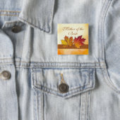 赤い金ゴールドの紅葉の結婚 缶バッジ (インサイチュ)