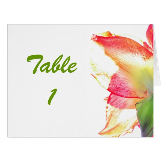 赤い金ゴールドの緑のアマリリスの抽象芸術のテーブル数 (正面横)