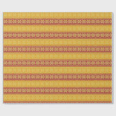 赤い金ゴールドの醜いセーター編みクリスマススノーフレーク ラッピングペーパー (フラット)