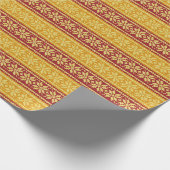 赤い金ゴールドの醜いセーター編みクリスマススノーフレーク ラッピングペーパー (角)