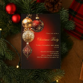 赤い金ゴールドはクリスマスパーティー 招待状