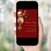 赤い金ゴールドはクリスマスパーティー 招待状