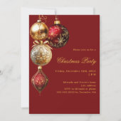 赤い金ゴールドはクリスマスパーティー 招待状 (正面)